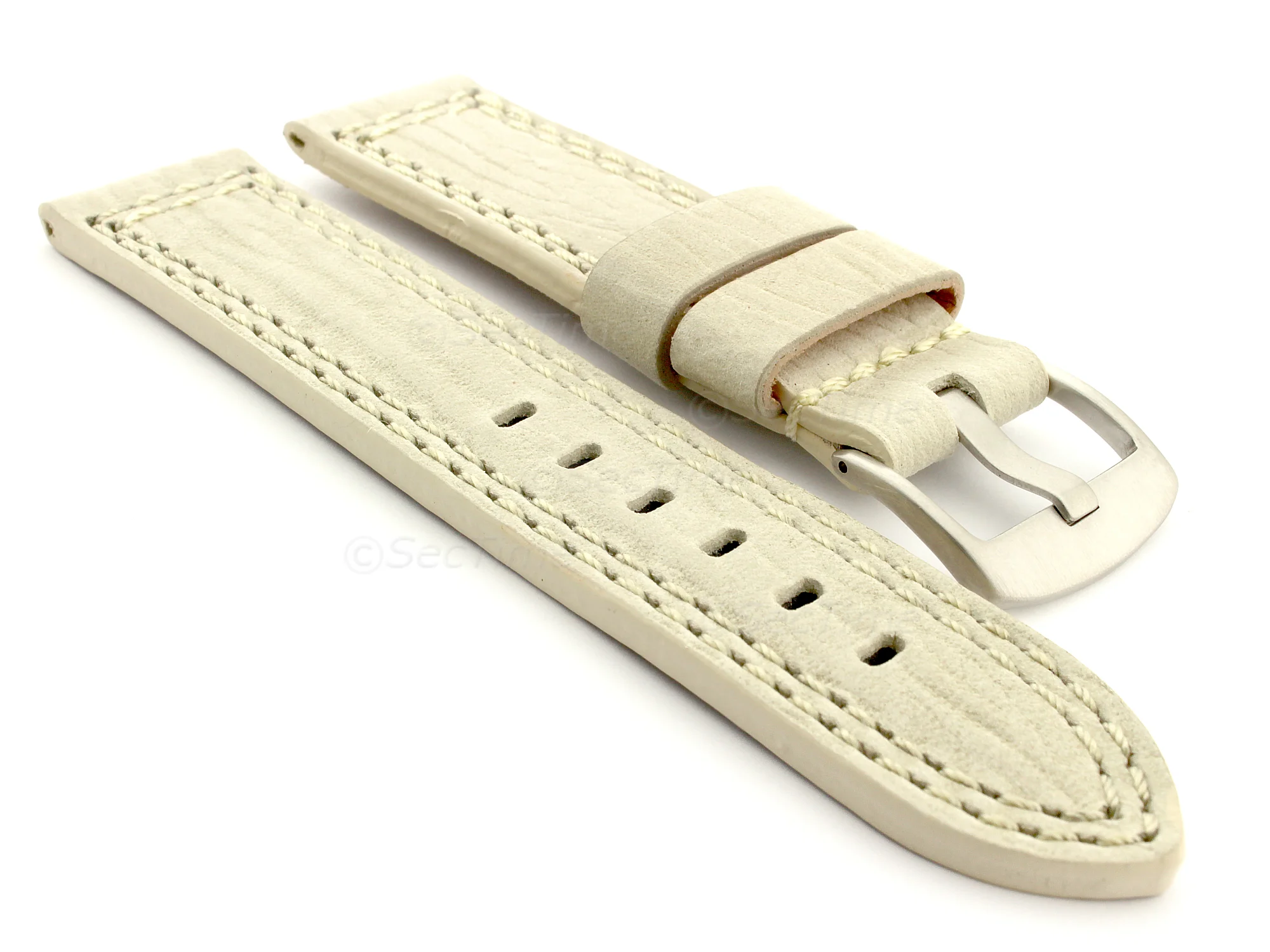 (image for) Waterproof Leather Watch Strap Galaxy Cream 20mm