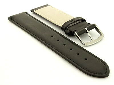 (image for) Genuine Leather Watch Strap Genk Black / Black 17mm (1)