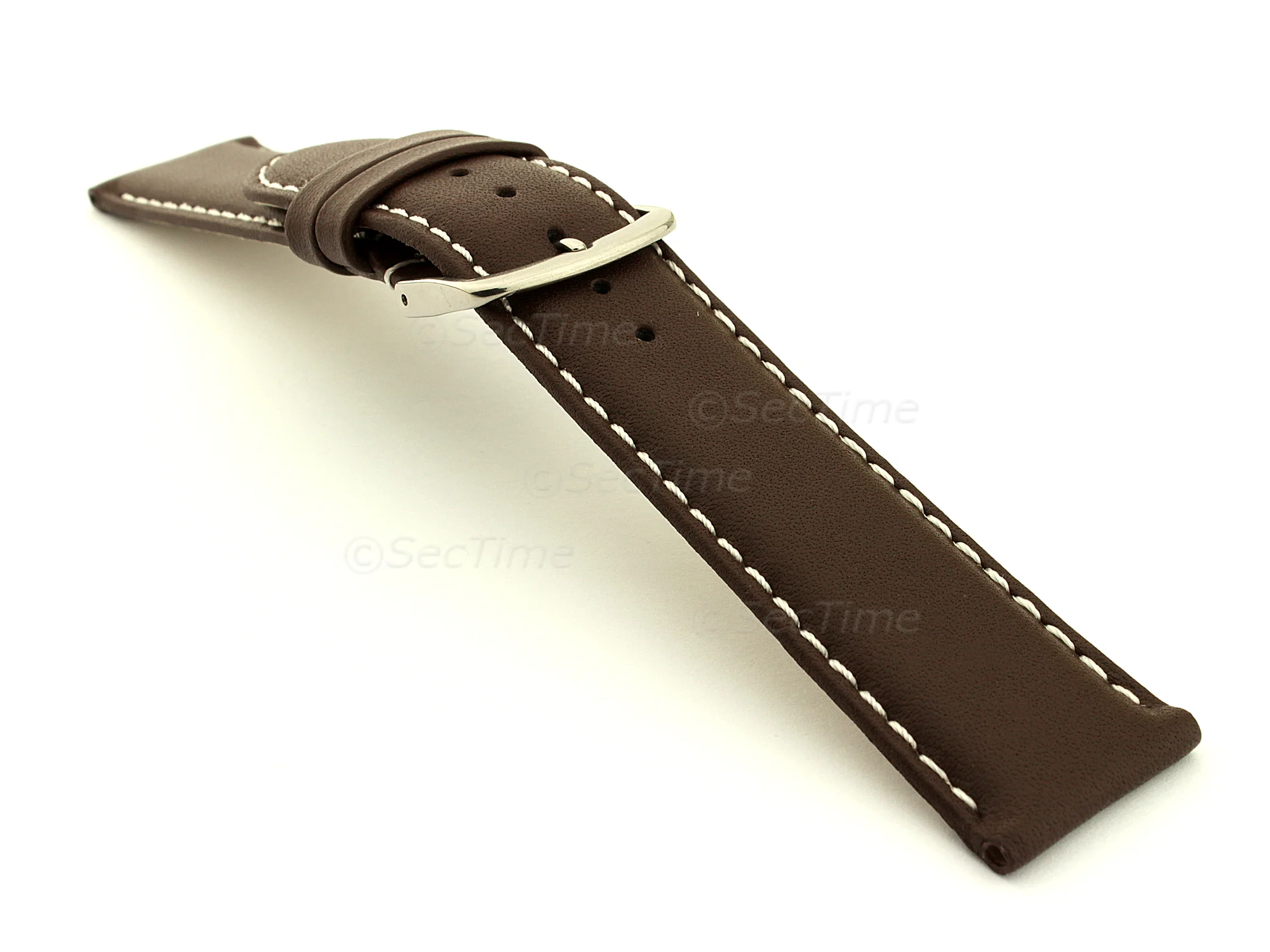 (image for) Genuine Leather Watch Strap Genk Black / Black 17mm (3)