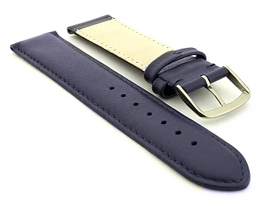 (image for) Genuine Leather Watch Strap Genk Navy Blue / Blue 17mm (1)