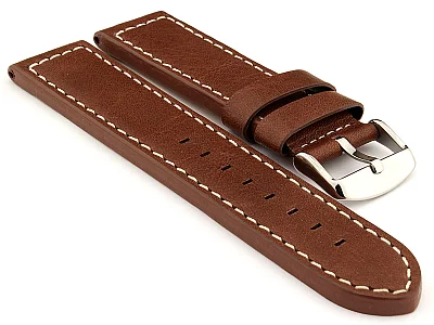 (image for) 22mm Dark Brown - HAVANA Genuine Leather Watch Strap / Band (1)