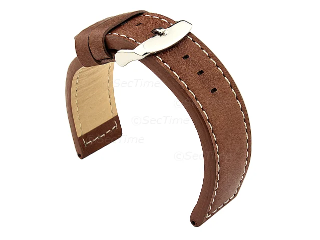 (image for) 22mm Dark Brown - HAVANA Genuine Leather Watch Strap / Band