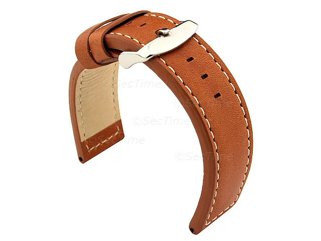 (image for) 22mm Brown (Tan) - HAVANA Genuine Leather Watch Strap / Band
