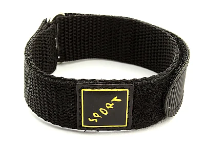 (image for) Hook & Loop Watch Strap Sport, Nylon Black 22mm (1)