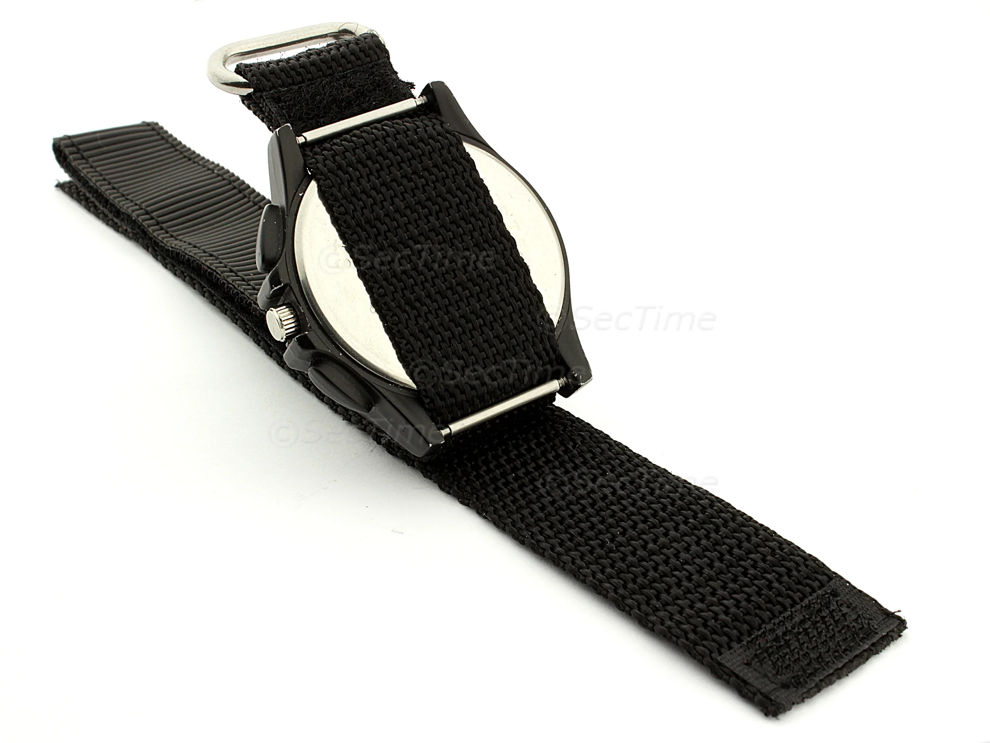 (image for) Hook & Loop Watch Strap Sport, Nylon Black 22mm (2)