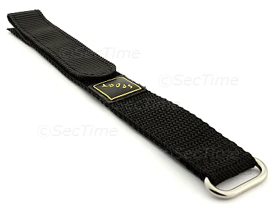 (image for) Hook & Loop Watch Strap Sport, Nylon Black 14mm