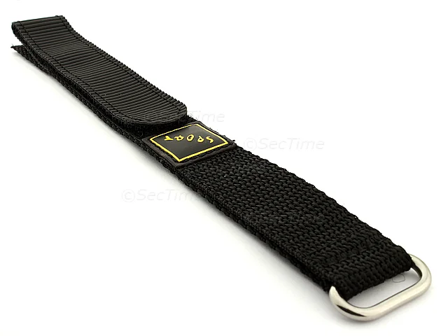 (image for) Hook & Loop Watch Strap Sport, Nylon Black 22mm