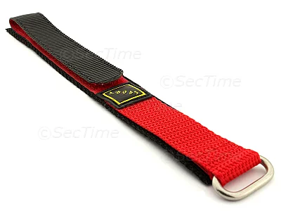 (image for) Hook & Loop Watch Strap Sport, Nylon Red 16mm