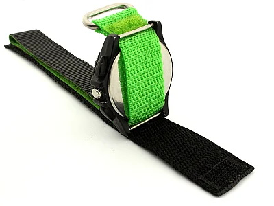 (image for) Hook & Loop Watch Strap Sport, Nylon Green 18mm (2)