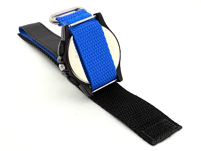 (image for) Hook & Loop Watch Strap Sport, Nylon Sky Blue 22mm (2)