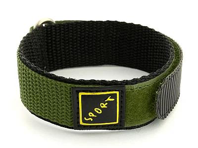 (image for) Hook & Loop Watch Strap Sport, Nylon Olive Green 20mm (1)