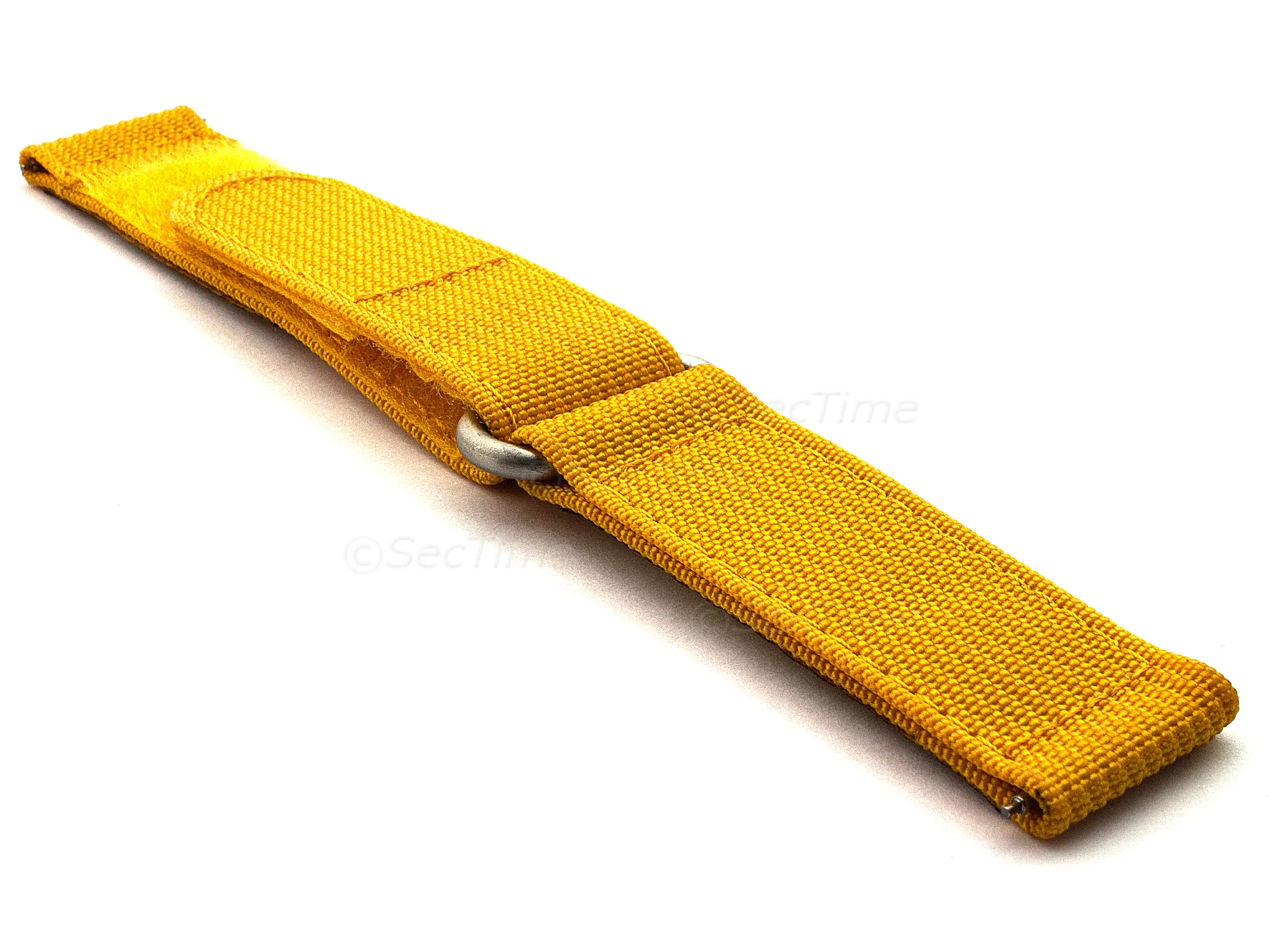 (image for) Quick Release Watch Strap Ribbed Nylon Hook & Loop TP Mustard Yellow 20mm (2)