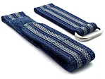 (image for) Quick Release Watch Strap Ribbed Nylon Hook & Loop TP Navy Blue/Grey (5) 20mm