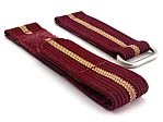(image for) Quick Release Watch Strap Ribbed Nylon Hook & Loop TP Maroon/Beige (3) 20mm