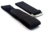 (image for) Quick Release Watch Strap Ribbed Nylon Hook & Loop TP Black 20mm