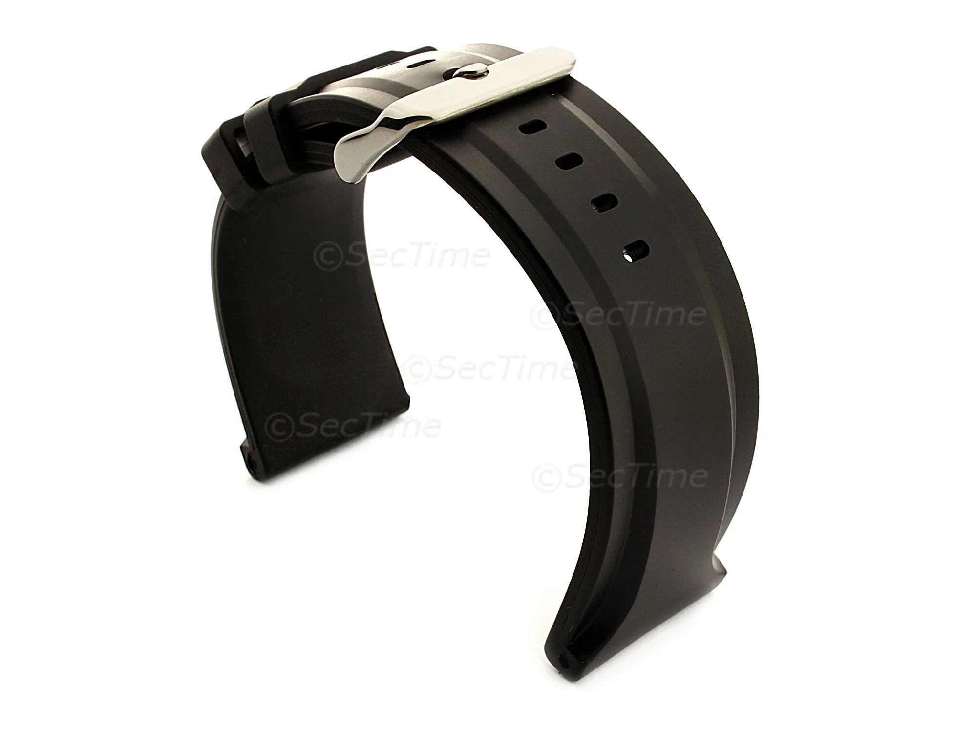 (image for) Silicone Watch Strap Jumbo Waterproof Black 26mm (1)