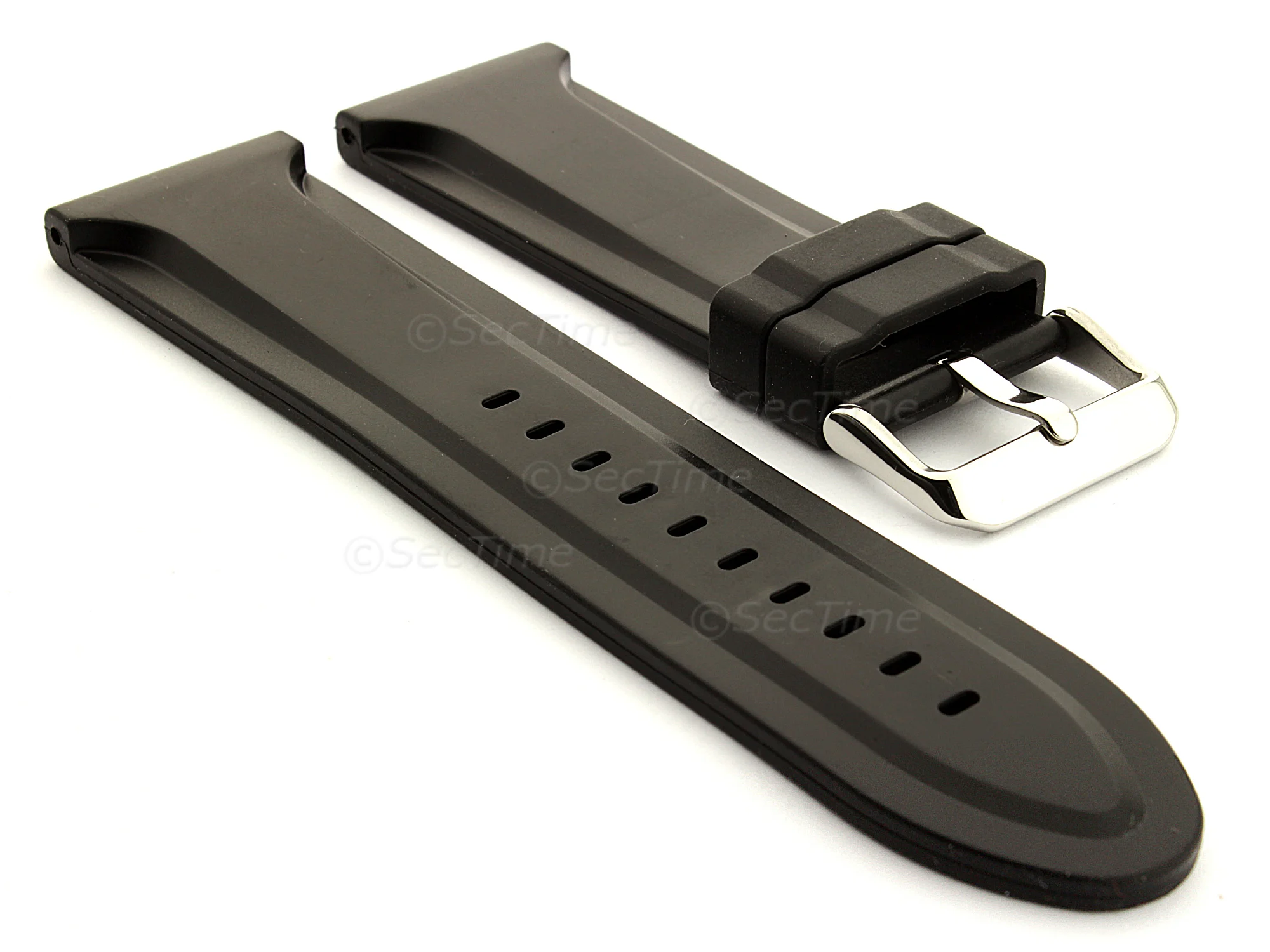 (image for) Silicone Watch Strap Jumbo Waterproof Black 26mm