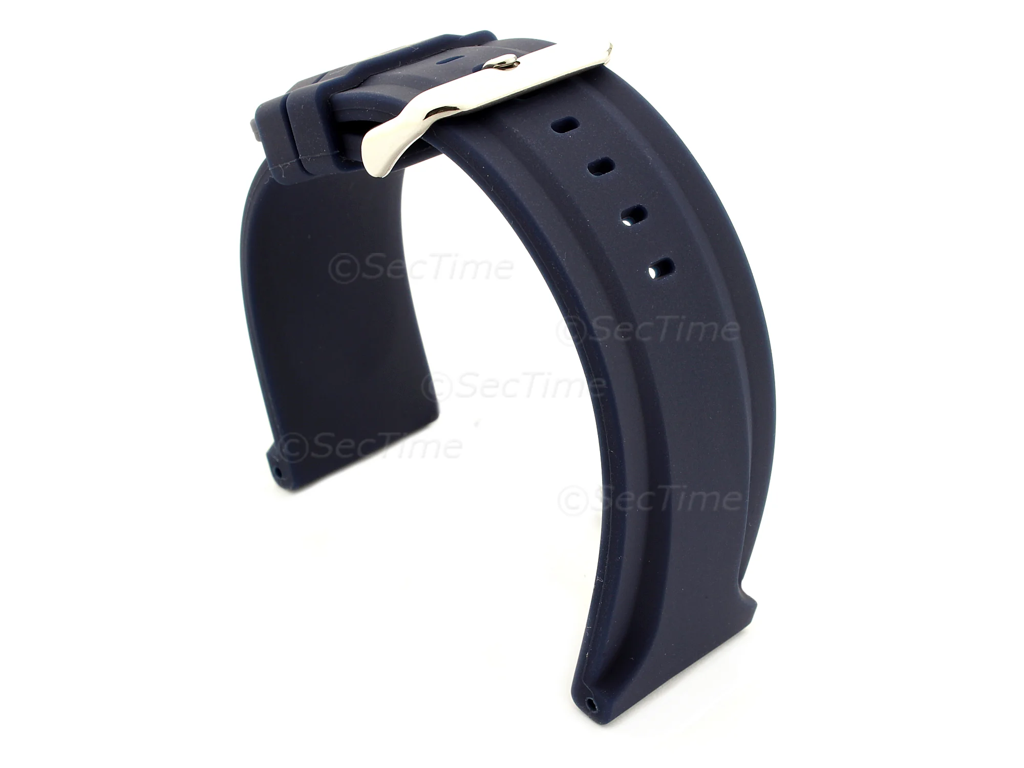 (image for) Silicone Watch Strap Jumbo Waterproof Navy Blue 28mm (1)