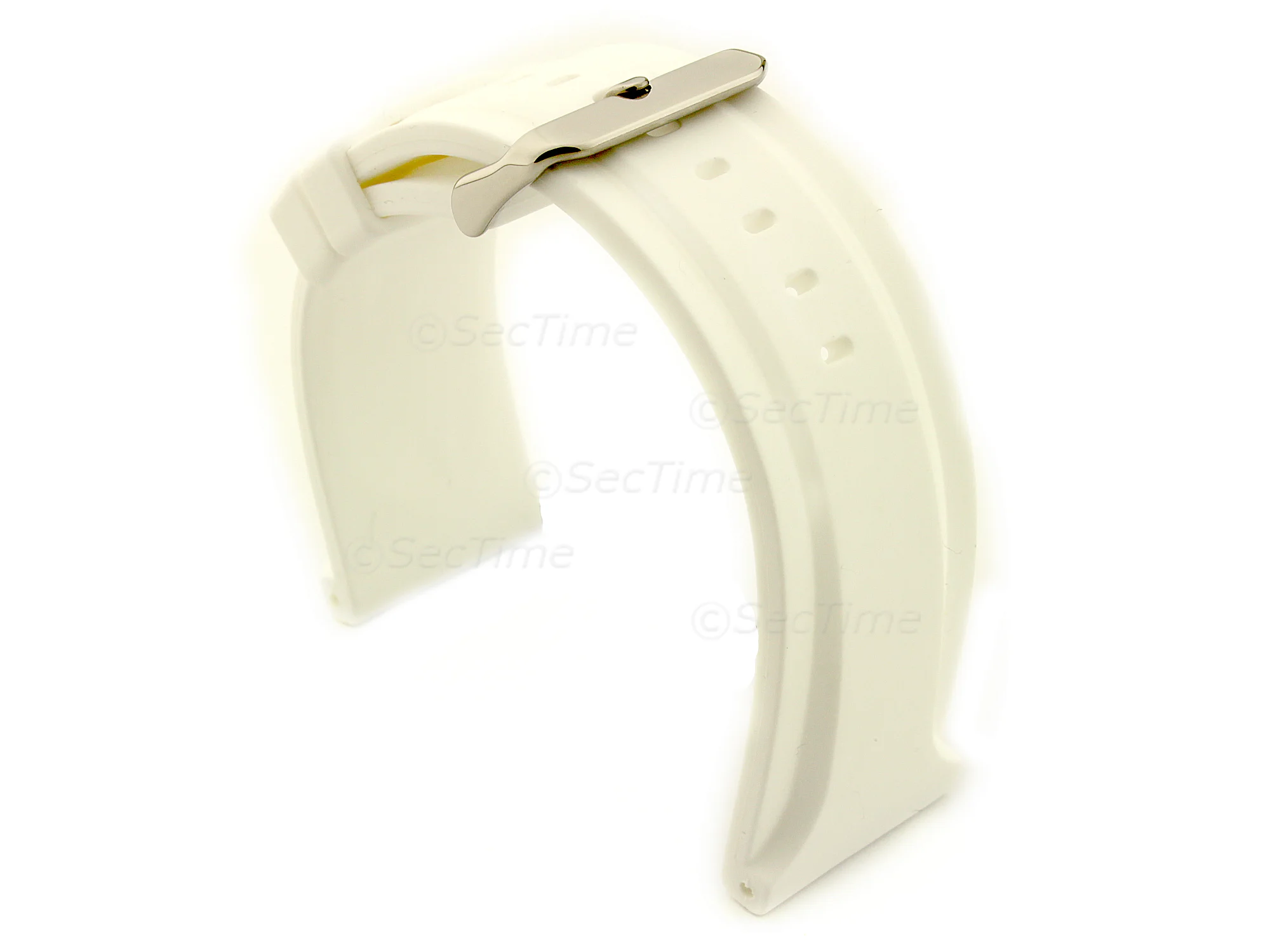 (image for) Silicone Watch Strap Jumbo Waterproof White 26mm (1)