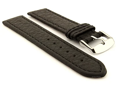 (image for) Leather Watch Band Kana Black / Black 18mm