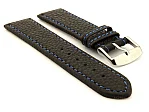 (image for) Leather Watch Band Kana Black / Blue 20mm