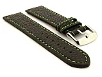 (image for) Leather Watch Band Kana Black / Green 20mm