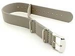 (image for) Leather NATO Watch Strap Band (3 rings) Grey 22mm