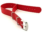 (image for) Leather NATO Watch Strap Band (3 rings) Red 22mm