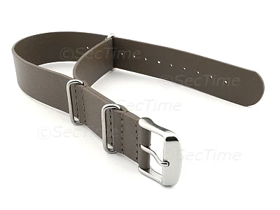 (image for) Leather NATO Watch Strap Band (3 rings) Coyote Brown 18mm