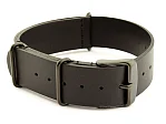 (image for) Genuine Leather Nato Watch Strap PVD Hardware Black 22mm