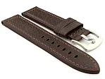 (image for) Replacement WATCH STRAP Luminor Genuine Leather Dark Brown/Brown 26mm