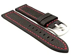 (image for) Replacement WATCH STRAP Luminor Genuine Leather Black/Red 24mm