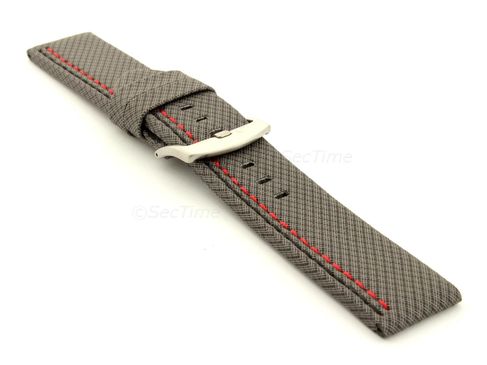 (image for) Waterproof Synthetic Watch Strap LYON, Cowhide Lining Grey 22mm (2)