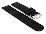 (image for) Suede Genuine Leather Watch Strap Malaga Black 12mm