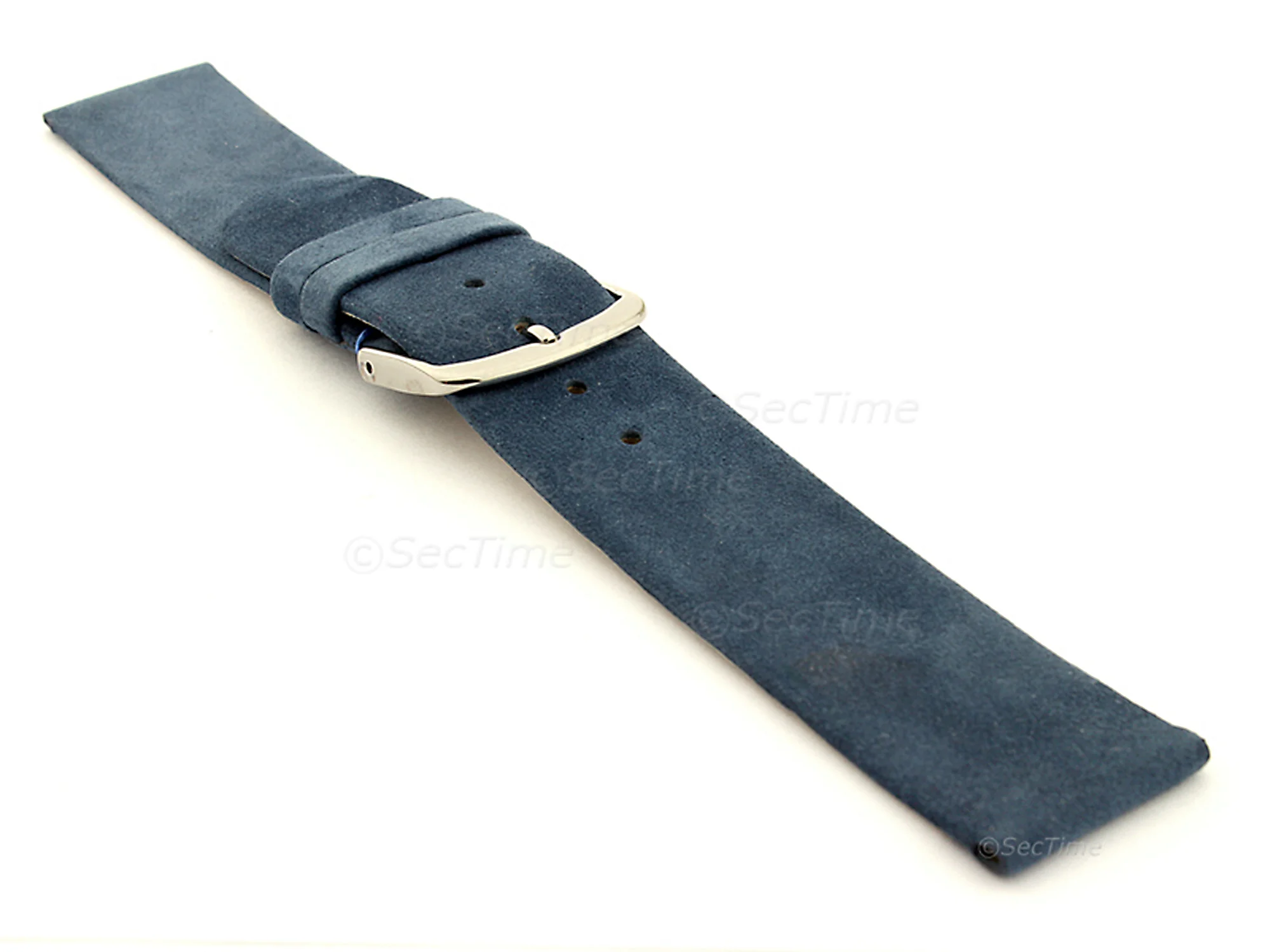 (image for) Suede Genuine Leather Watch Strap Malaga Blue 12mm (2)