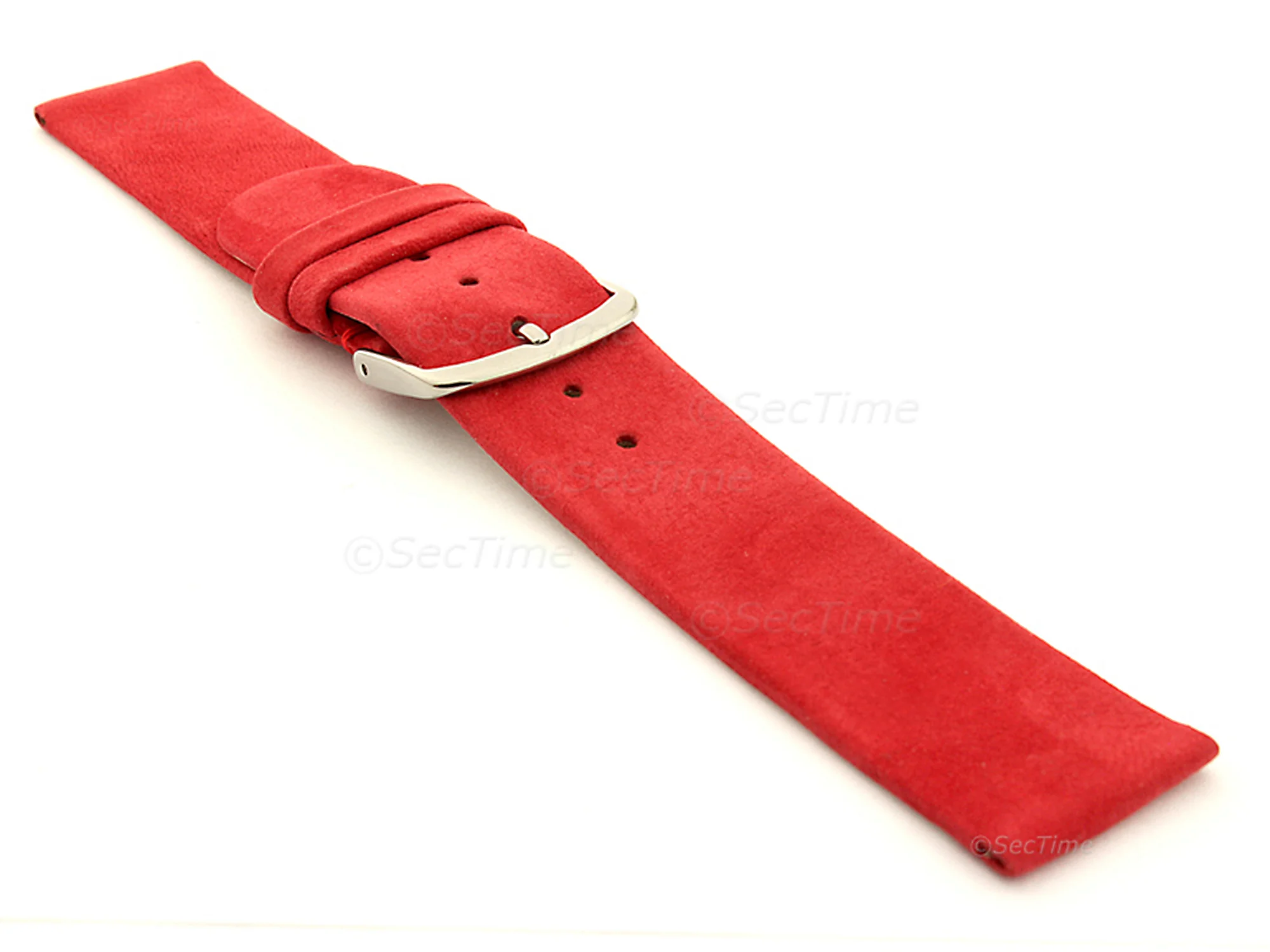 (image for) Suede Genuine Leather Watch Strap Malaga Red 12mm (2)
