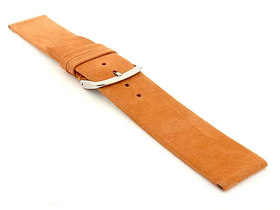 (image for) Suede Genuine Leather Watch Strap Malaga Orange 12mm (2)