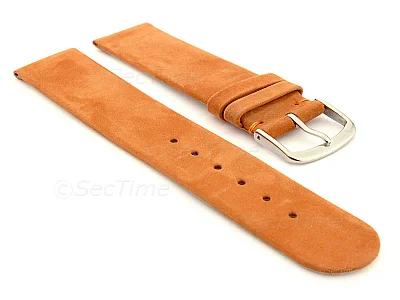 (image for) Suede Genuine Leather Watch Strap Malaga Orange 16mm
