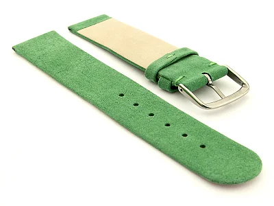 (image for) Suede Genuine Leather Watch Strap Malaga Green 12mm (1)