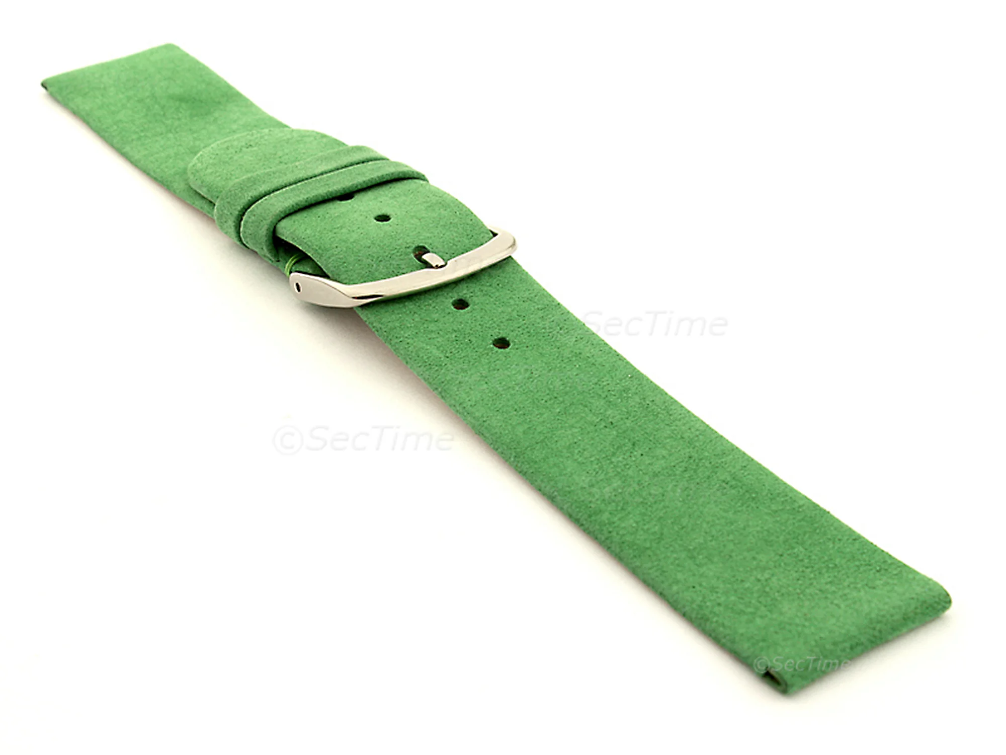 (image for) Suede Genuine Leather Watch Strap Malaga Green 12mm (2)