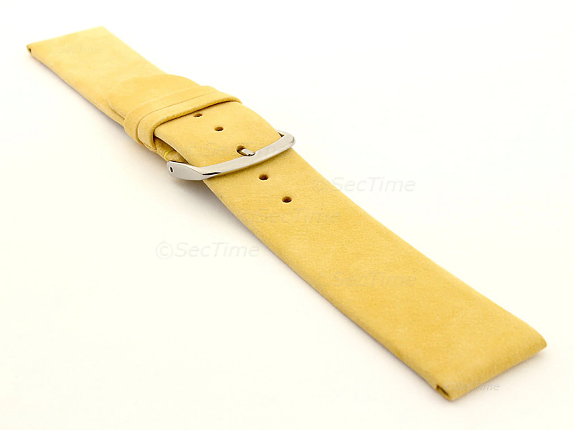 (image for) Suede Genuine Leather Watch Strap Malaga Yellow 12mm (2)