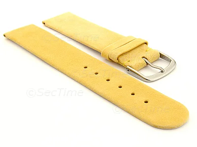 (image for) Suede Genuine Leather Watch Strap Malaga Yellow 22mm
