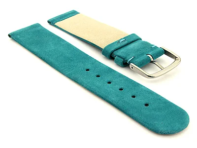 (image for) Suede Genuine Leather Watch Strap Malaga Turquoise 12mm (1)