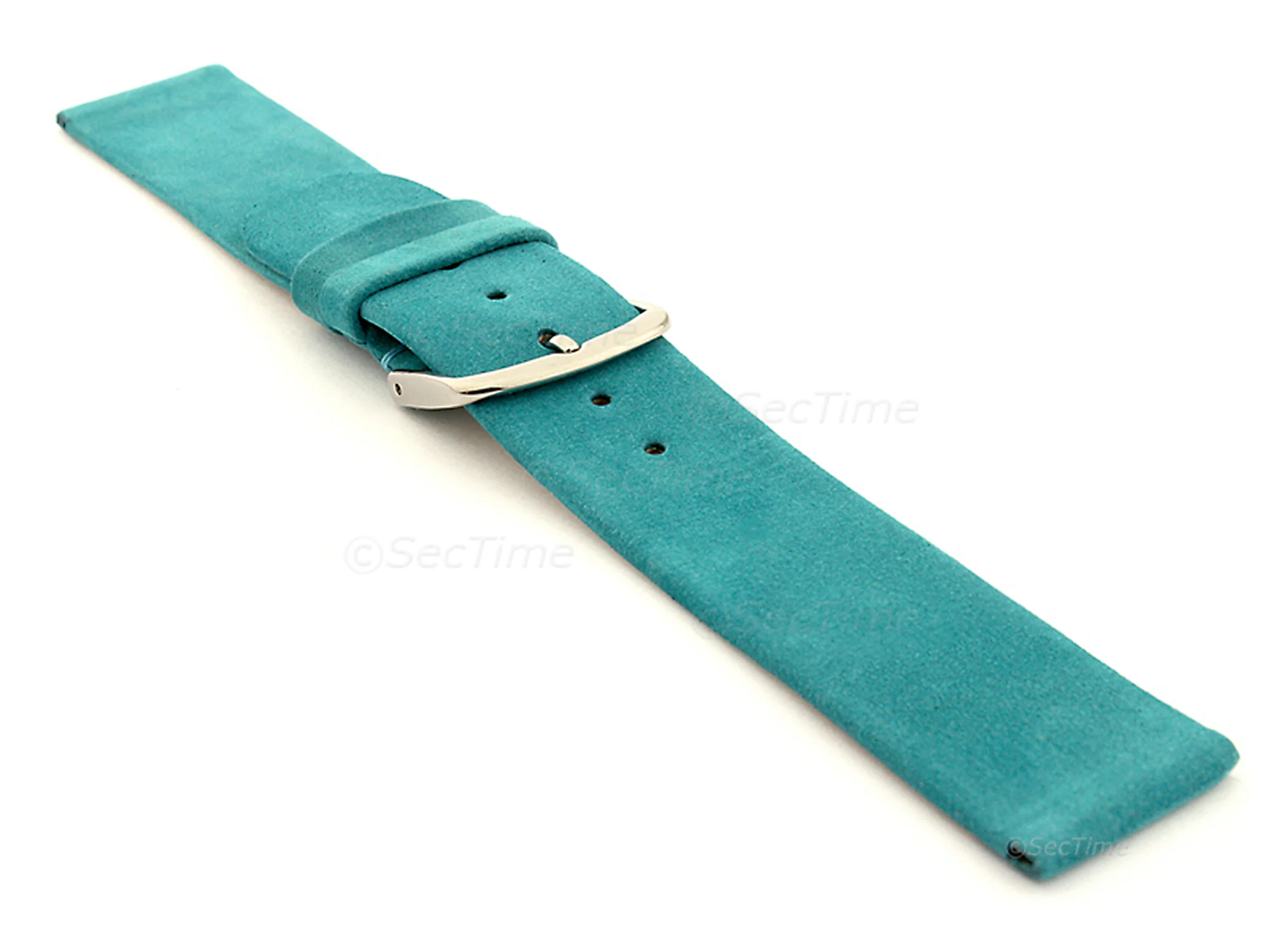 (image for) Suede Genuine Leather Watch Strap Malaga Turquoise 12mm (2)
