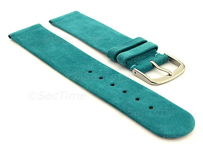(image for) Suede Genuine Leather Watch Strap Malaga Turquoise 16mm