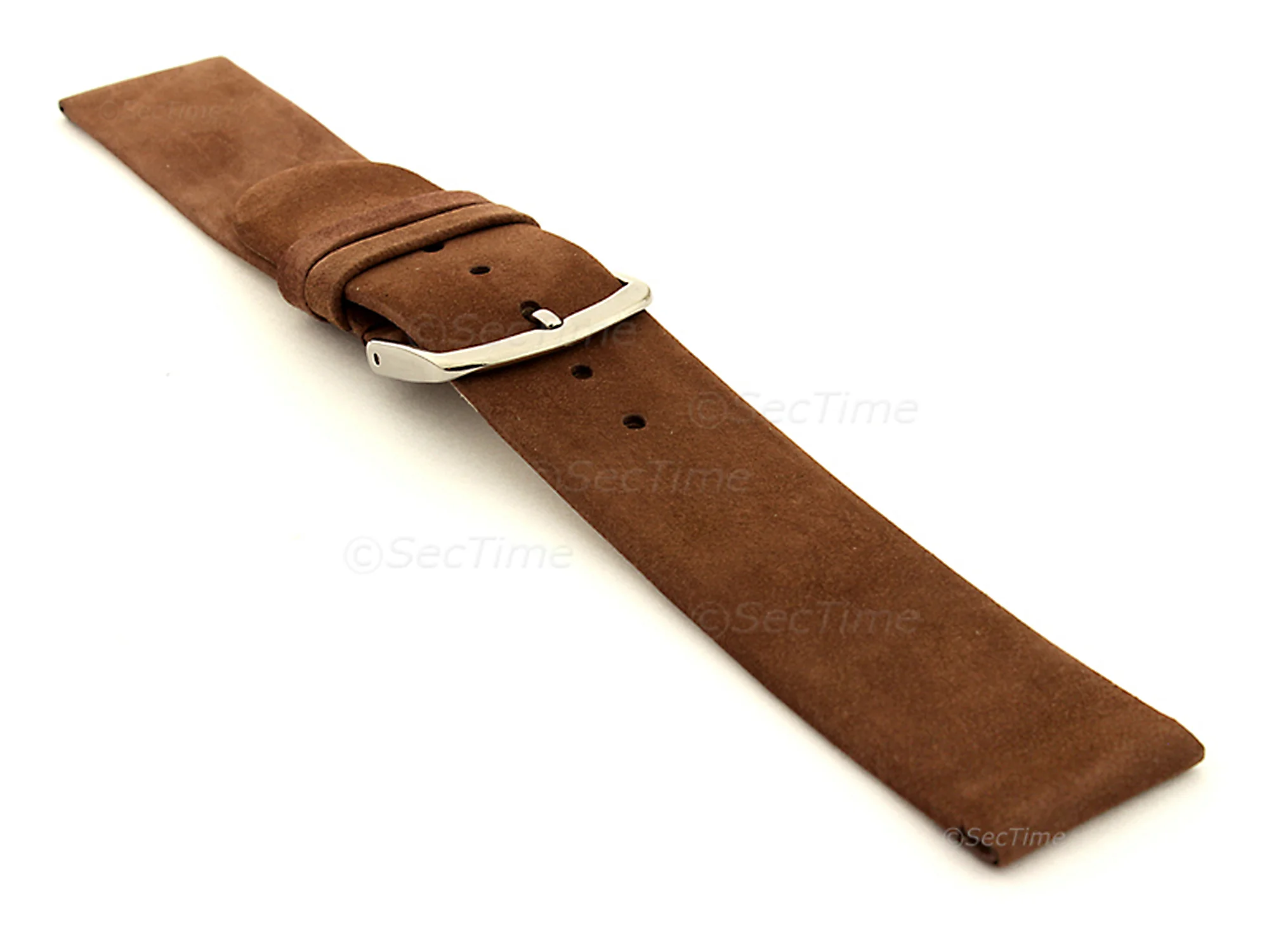 (image for) Suede Genuine Leather Watch Strap Malaga Cocoa 22mm (2)