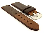 (image for) Two Tone Leather Watch Strap Maracana Dark Brown 20mm