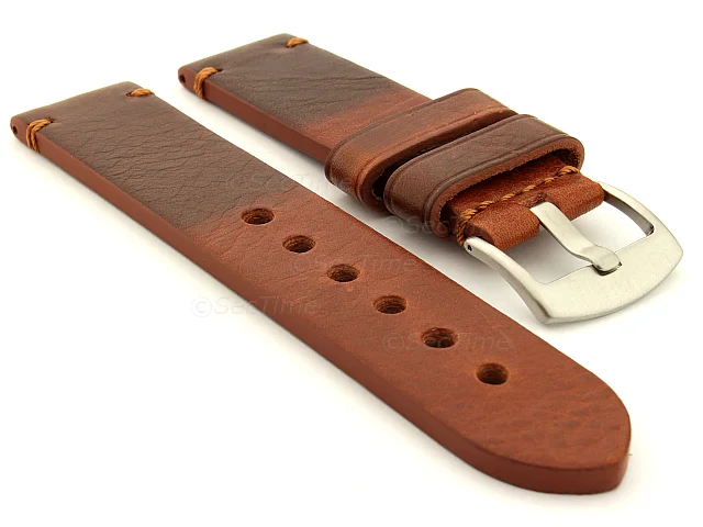 (image for) Two Tone Leather Watch Strap Maracana Brown 20mm