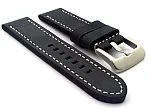 (image for) Leather Watch Strap Marina Matte Black 26mm
