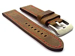 (image for) Leather Watch Strap Marina Matte Tan/Red 26mm